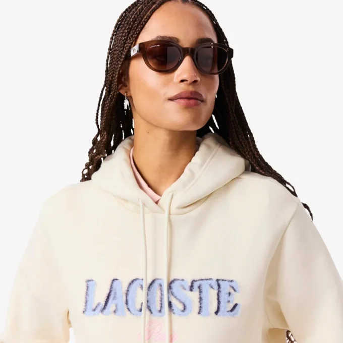 Fleece hoodie met logo voor dames
