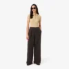 Fleece-joggingbroek met wijde pijpen voor dames