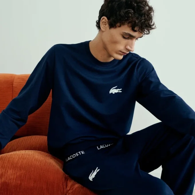 Fleece-loungehoodie voor heren