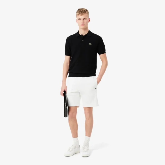 Fleece-short met logo-streep en normale pasvorm