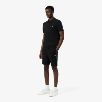 Fleece-short met logo-streep en normale pasvorm