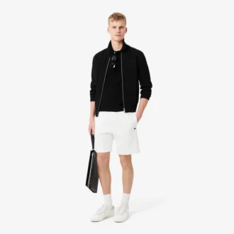 Fleece-short met logo-streep en normale pasvorm
