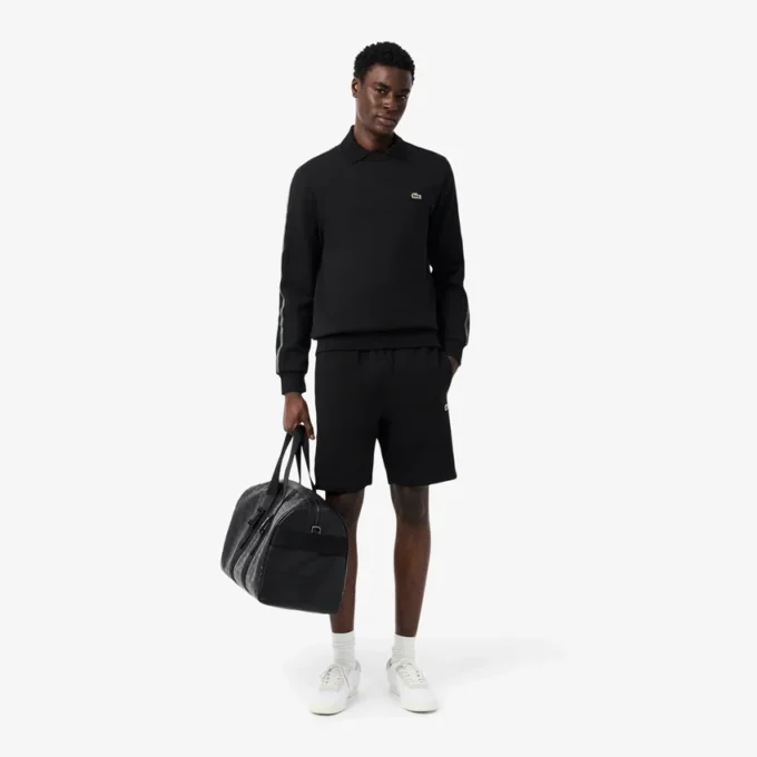 Fleece-short met logo-streep en normale pasvorm