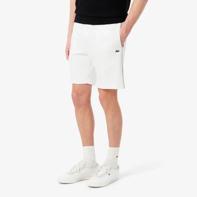 Fleece-short met logo-streep en normale pasvorm
