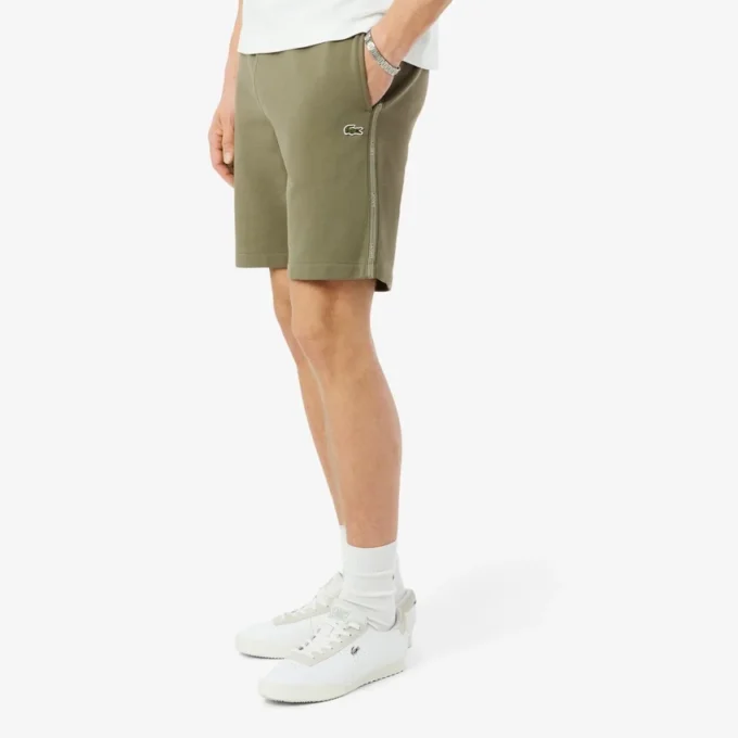 Fleece-short met logo-streep en normale pasvorm
