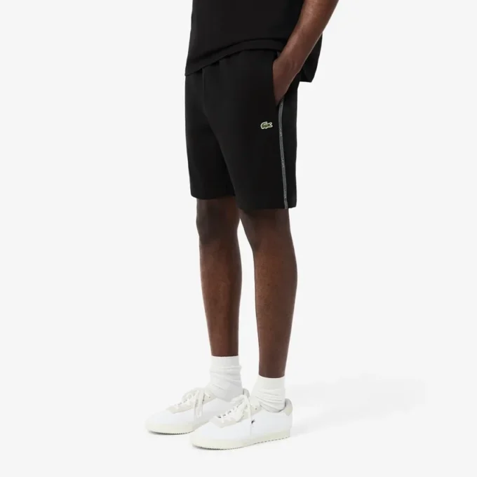 Fleece-short met logo-streep en normale pasvorm