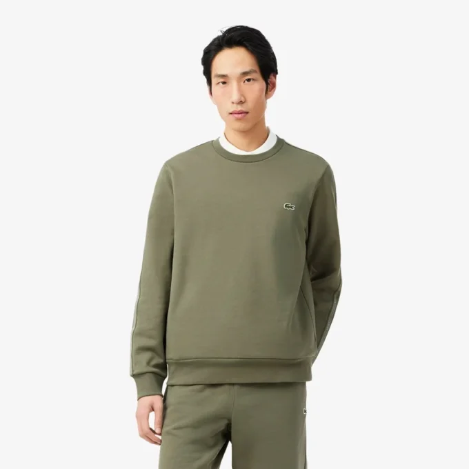 Fleece-sweatshirt met gestreepte band
