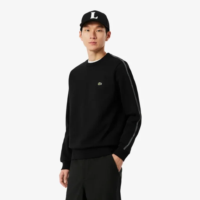 Fleece-sweatshirt met gestreepte band