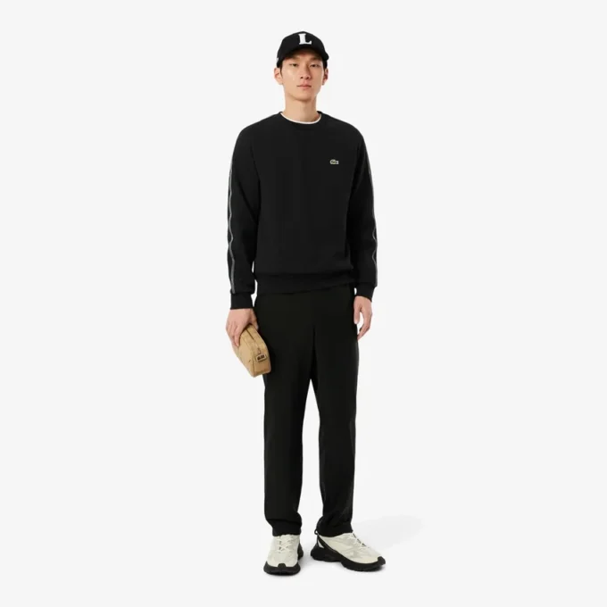 Fleece-sweatshirt met gestreepte band