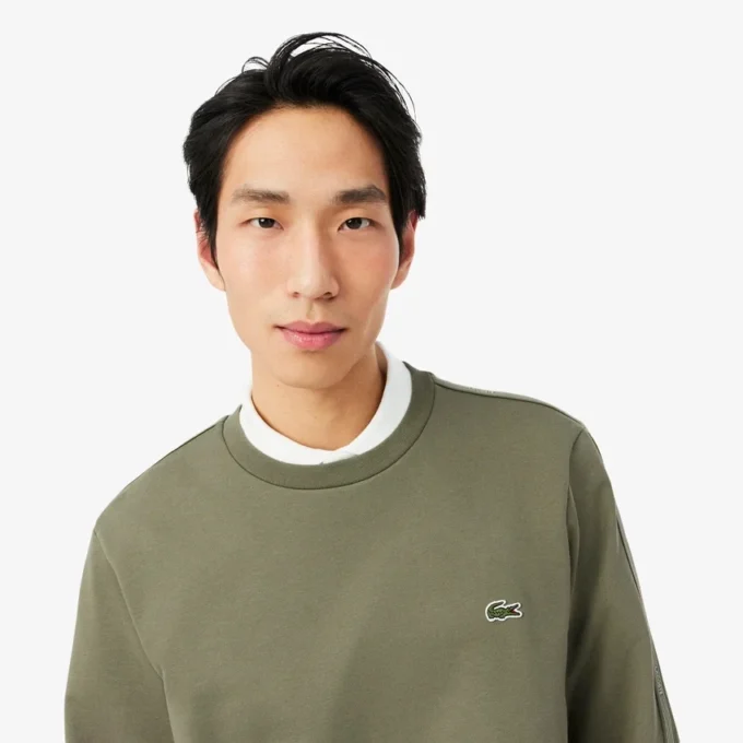 Fleece-sweatshirt met gestreepte band