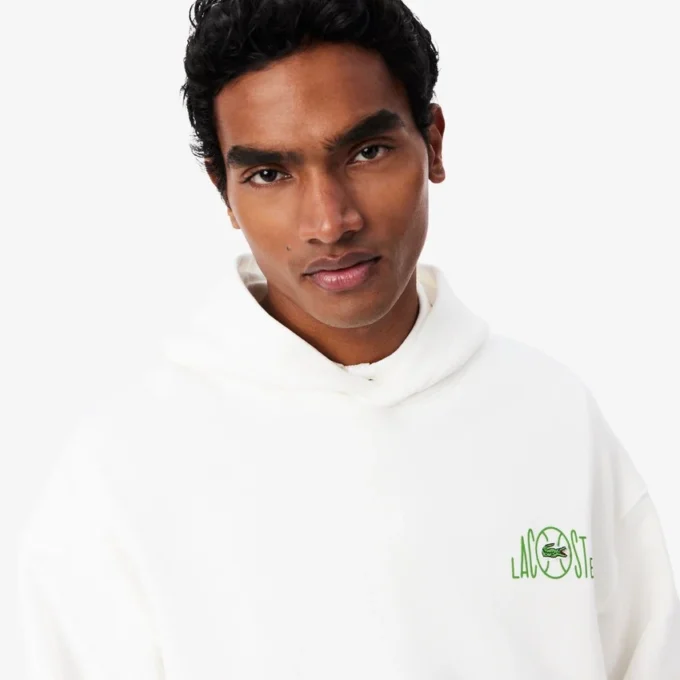 Fleecehoodie met meerdere prints