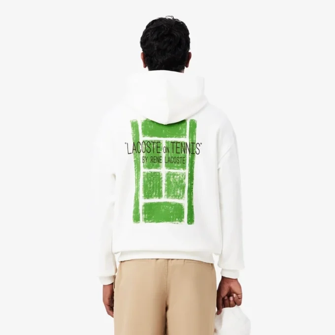 Fleecehoodie met meerdere prints