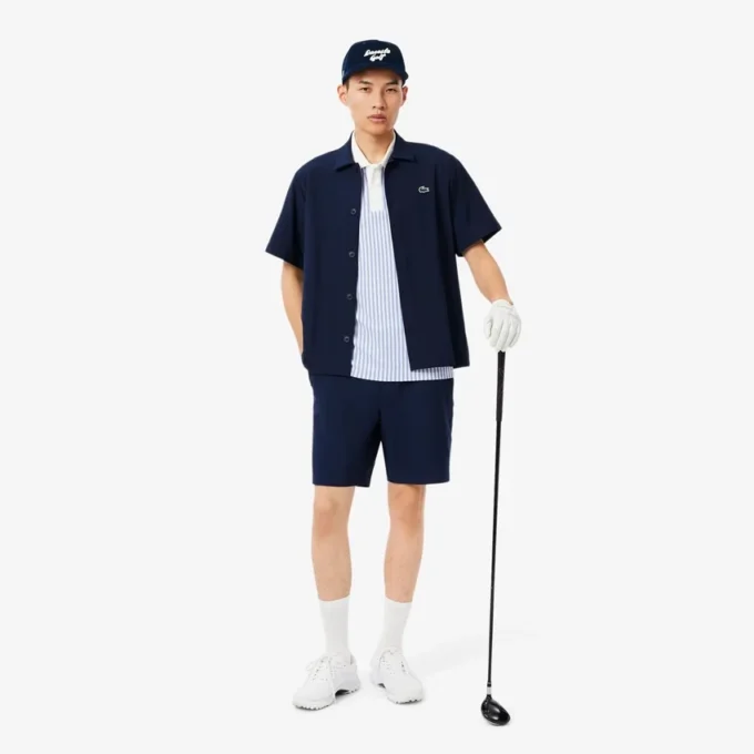 Geborduurde corduroy golfpet voor heren