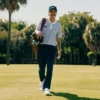 Geborduurde corduroy golfpet voor heren