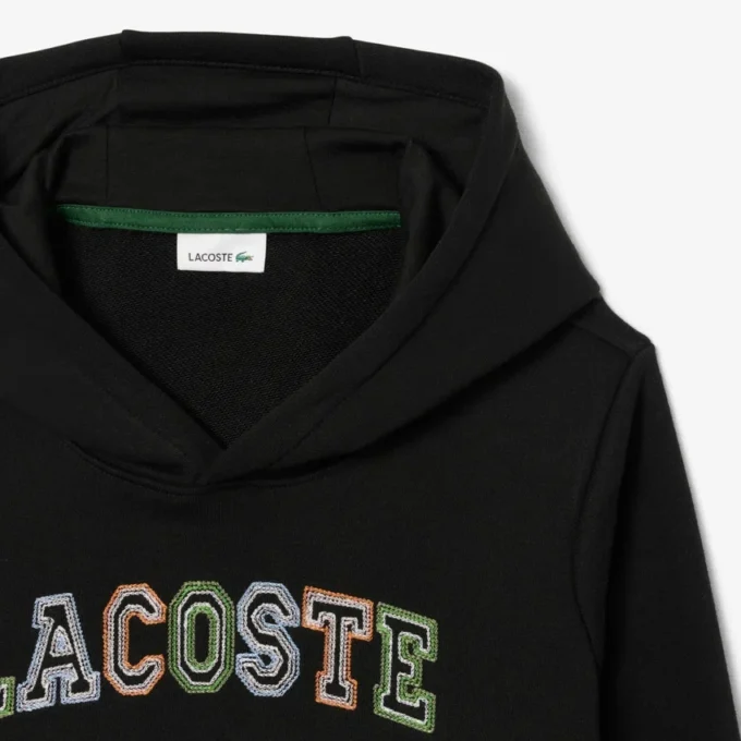 Geborduurde fleece hoodie