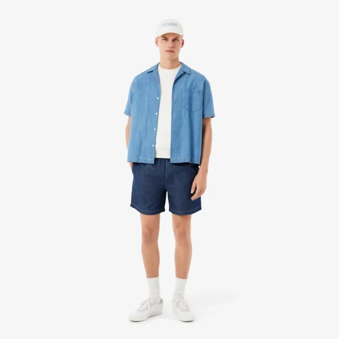 Geborduurde katoenen twill pet