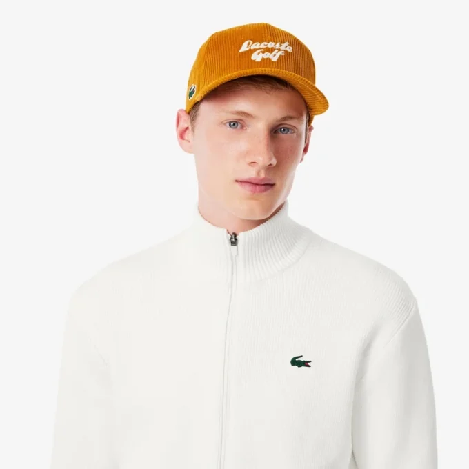 Geribde golftrui met rits voor heren