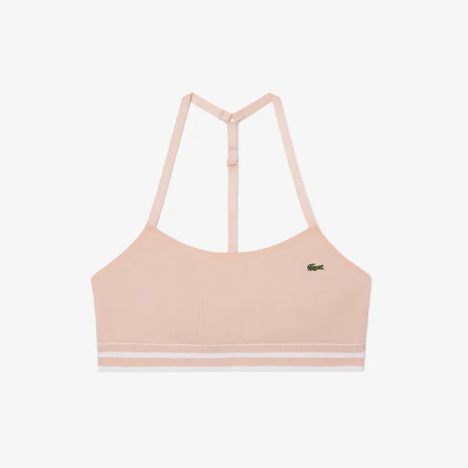Geribde katoenen bralette