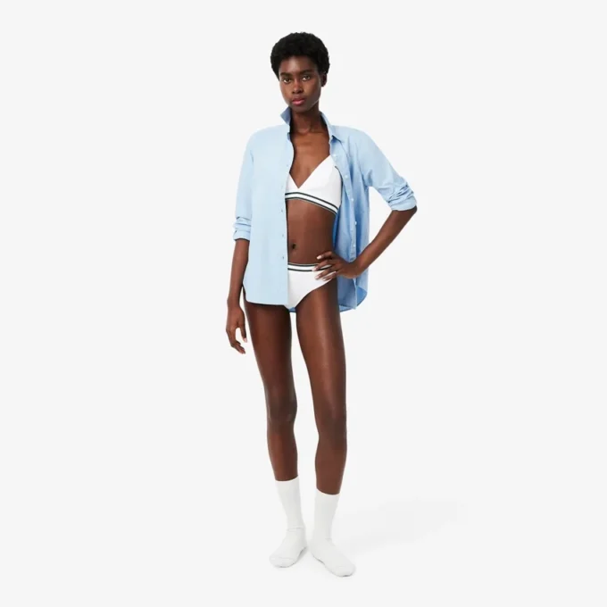 Geribde katoenen driehoekige bralette