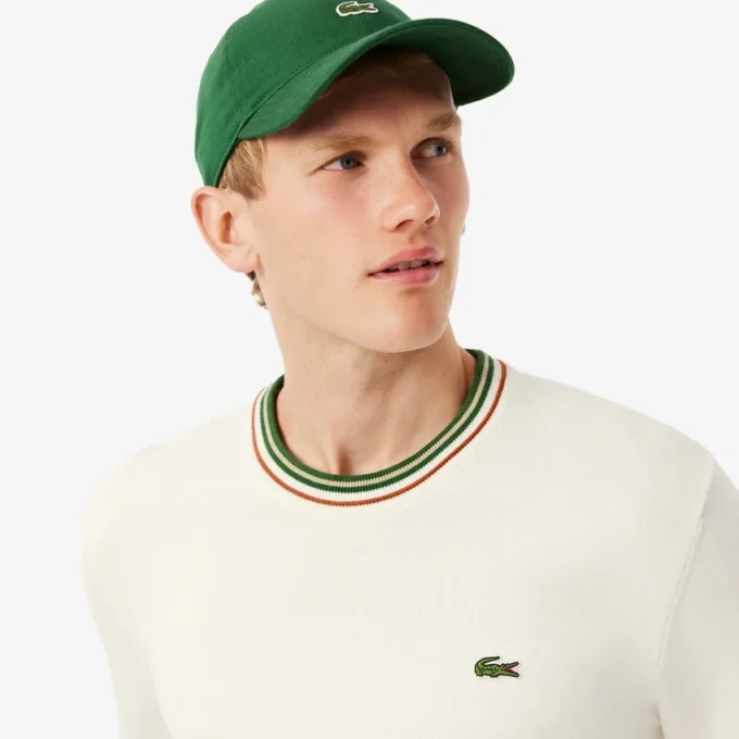 Gestreepte katoenen jersey trui voor heren