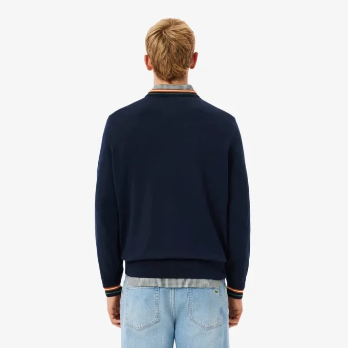 Gestreepte katoenen jersey trui voor heren