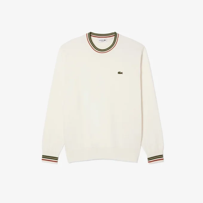 Gestreepte katoenen jersey trui voor heren