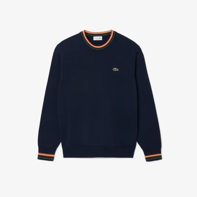 Gestreepte katoenen jersey trui voor heren