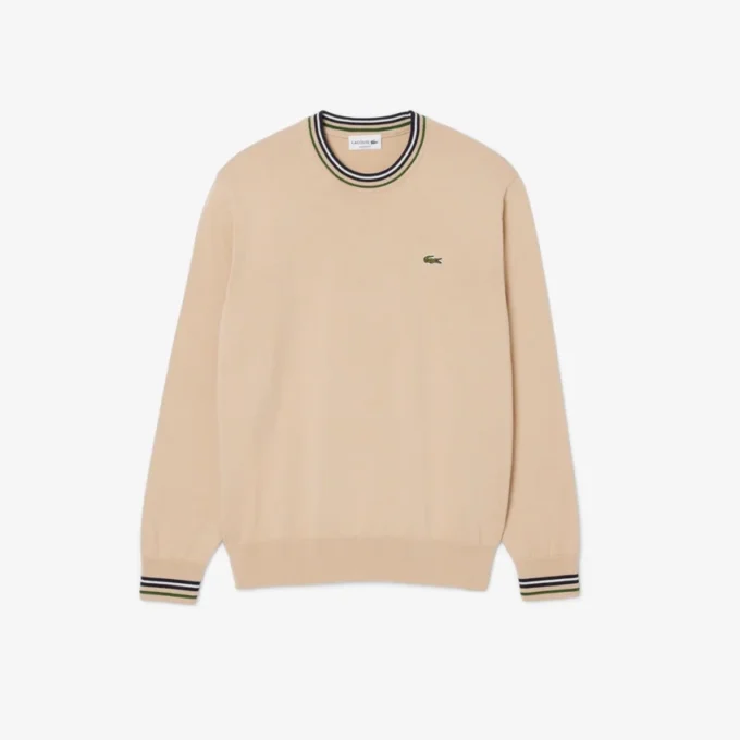 Gestreepte katoenen jersey trui voor heren