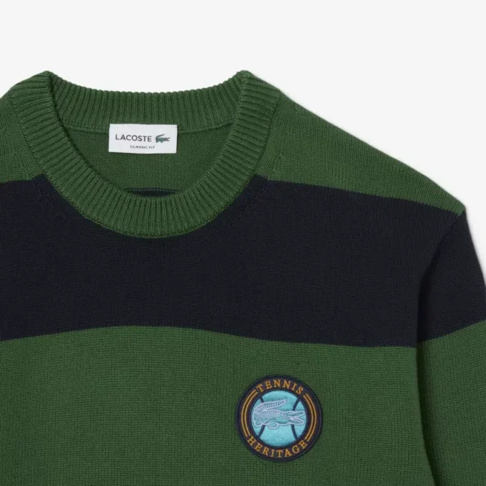 Gestreepte katoenen jersey trui voor heren