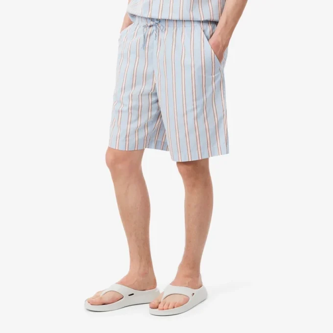 Gestreepte katoenen popeline short