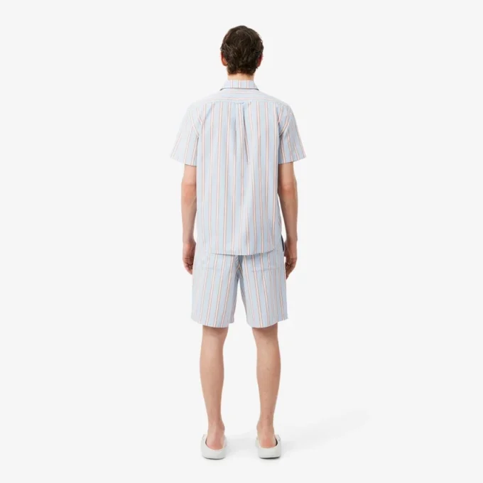 Gestreepte katoenen popeline short