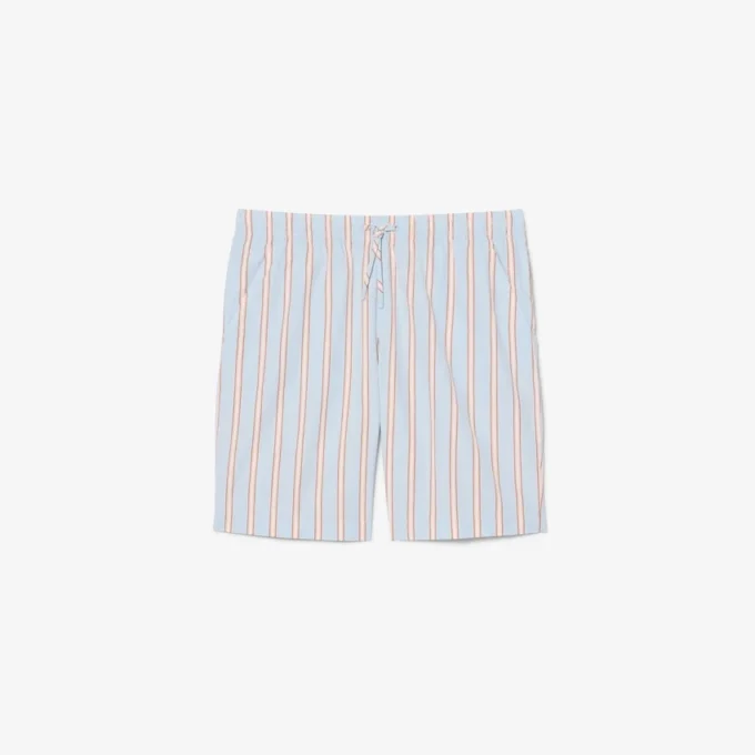 Gestreepte katoenen popeline short