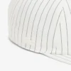 Gestreepte katoenen twill-pet met borduursel