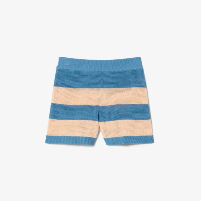 Gestreepte mesh-korte broek Gestreepte mesh-korte broek