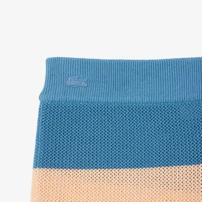 Gestreepte mesh-korte broek Gestreepte mesh-korte broek