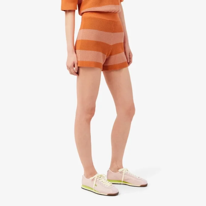 Gestreepte mesh-korte broek Gestreepte mesh-korte broek