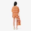 Gestreepte mesh-korte broek Gestreepte mesh-korte broek