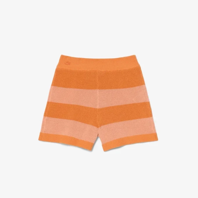 Gestreepte mesh-korte broek Gestreepte mesh-korte broek