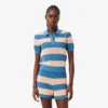 Gestreepte polo met mesh-boord