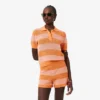 Gestreepte polo met mesh-boord