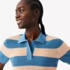 Gestreepte polo met mesh-boord