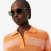 Gestreepte polo met mesh-boord
