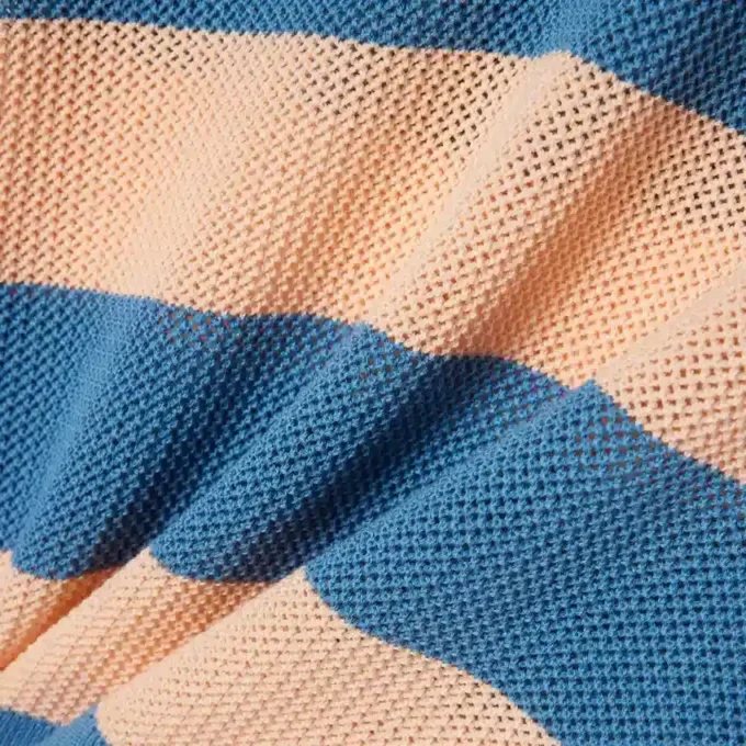 Gestreepte polo met mesh-boord