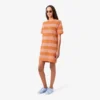 Gestreepte T-shirtjurk van mesh