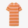 Gestreepte T-shirtjurk van mesh