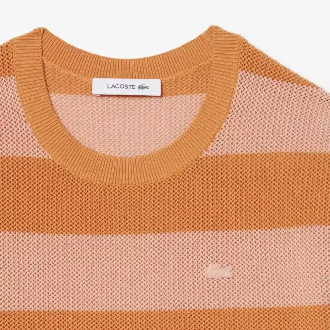 Gestreepte T-shirtjurk van mesh