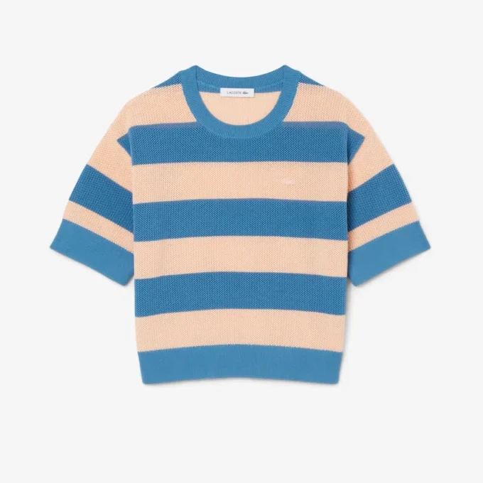 Gestrept mesh T-shirt