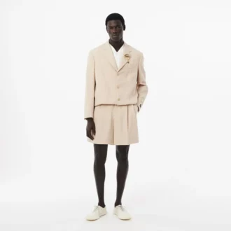 Getailleerde wollen herenshort uit de Runway-collectie