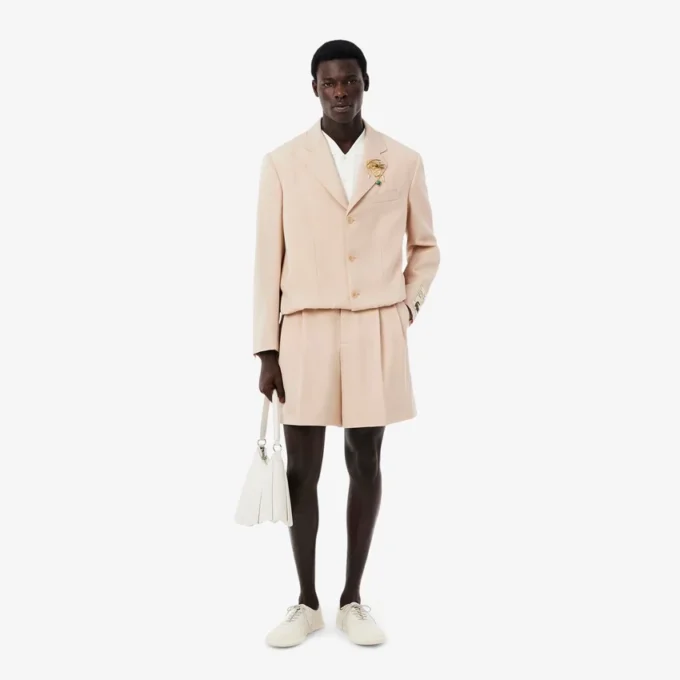 Getailleerde wollen herenshort uit de Runway-collectie