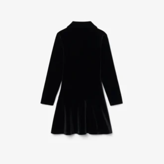 Glanzende stretchvelours polojurk voor meisjes